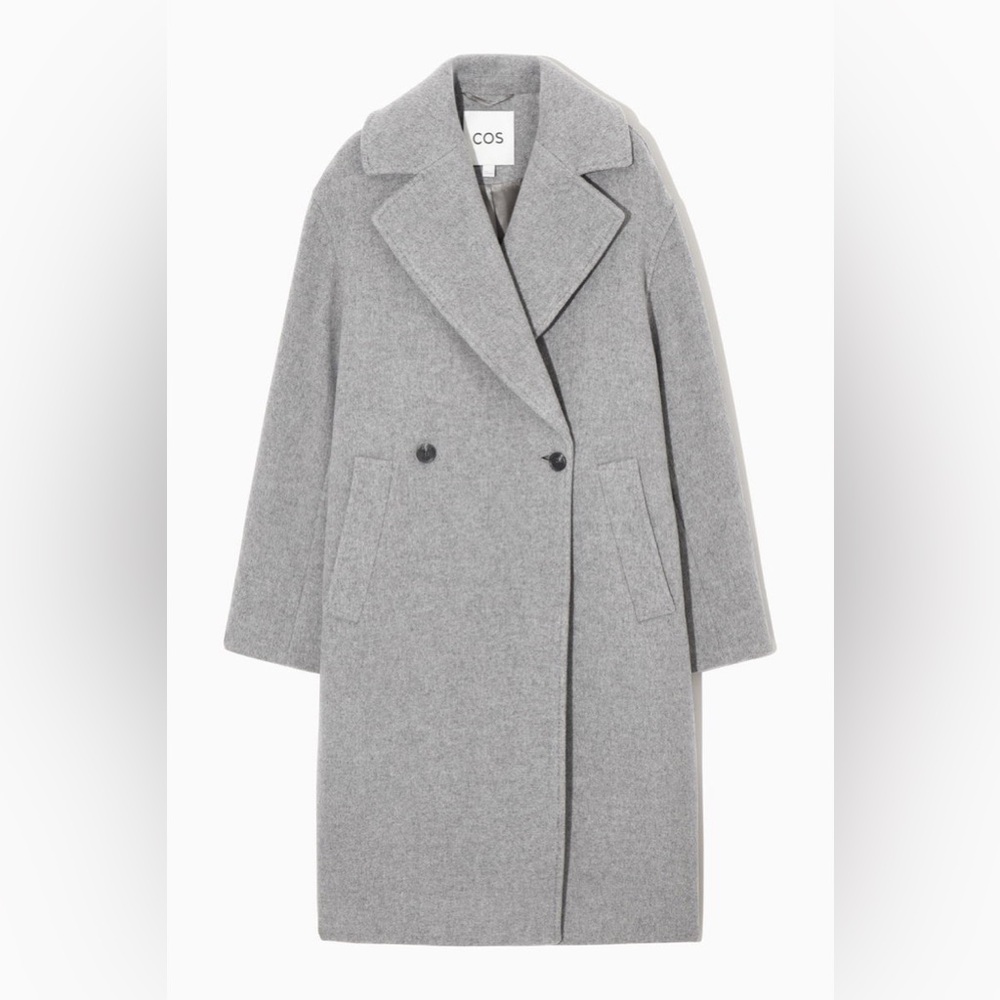 COS grey oversized double breasted wool coat size XXS